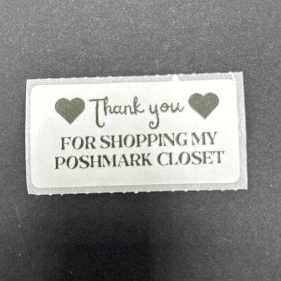 Set of 100 Handmade Thank you Stickers Thank you for Shopping my Poshmark Closet - Picture 3 of 4